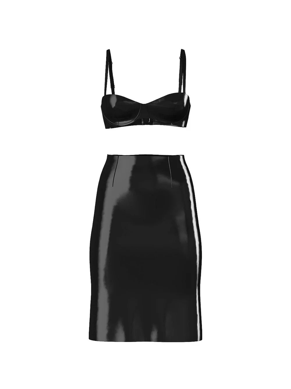 Victoria's Secret Black Patent Lacquer Pencil Skirt